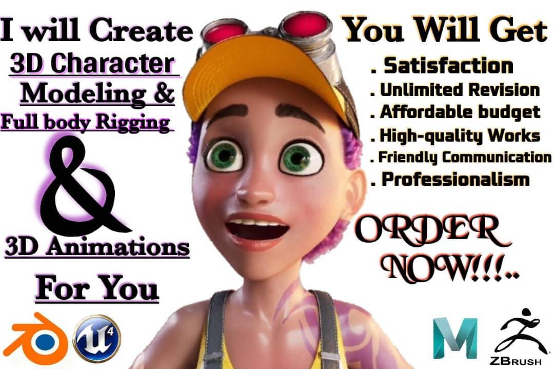 I Will Create Stunning 3D Character Animation, Cartoon Animation, and Character Modeling for Film