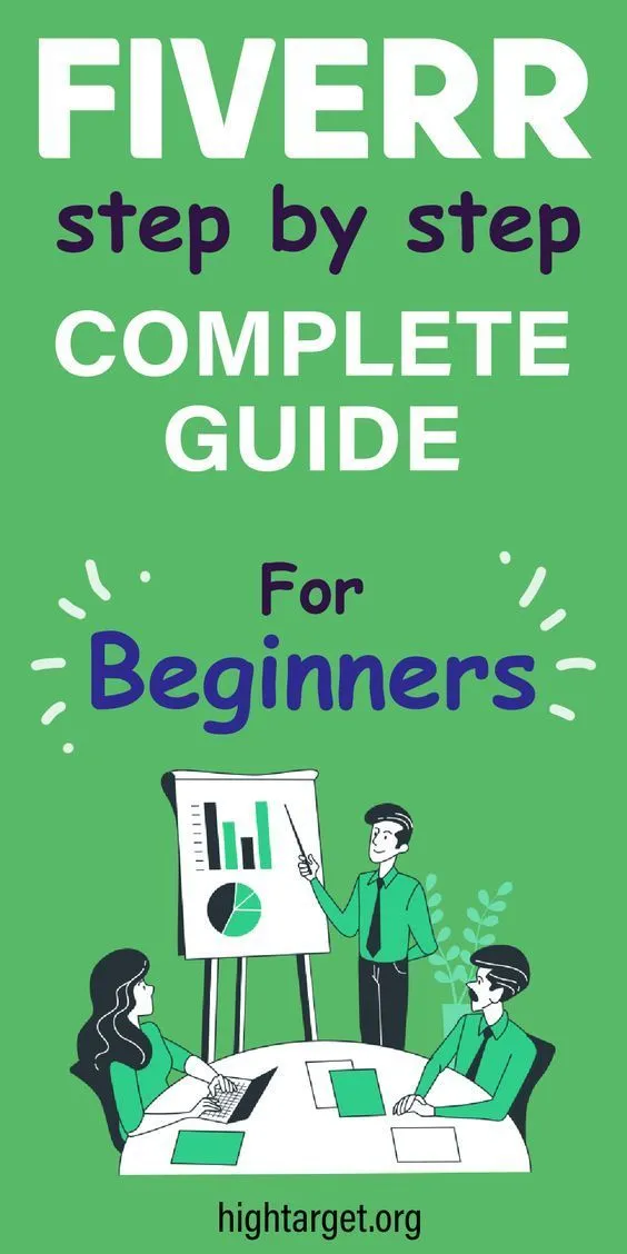 the fiverr step by step complete guide for beginners is shown in blue 