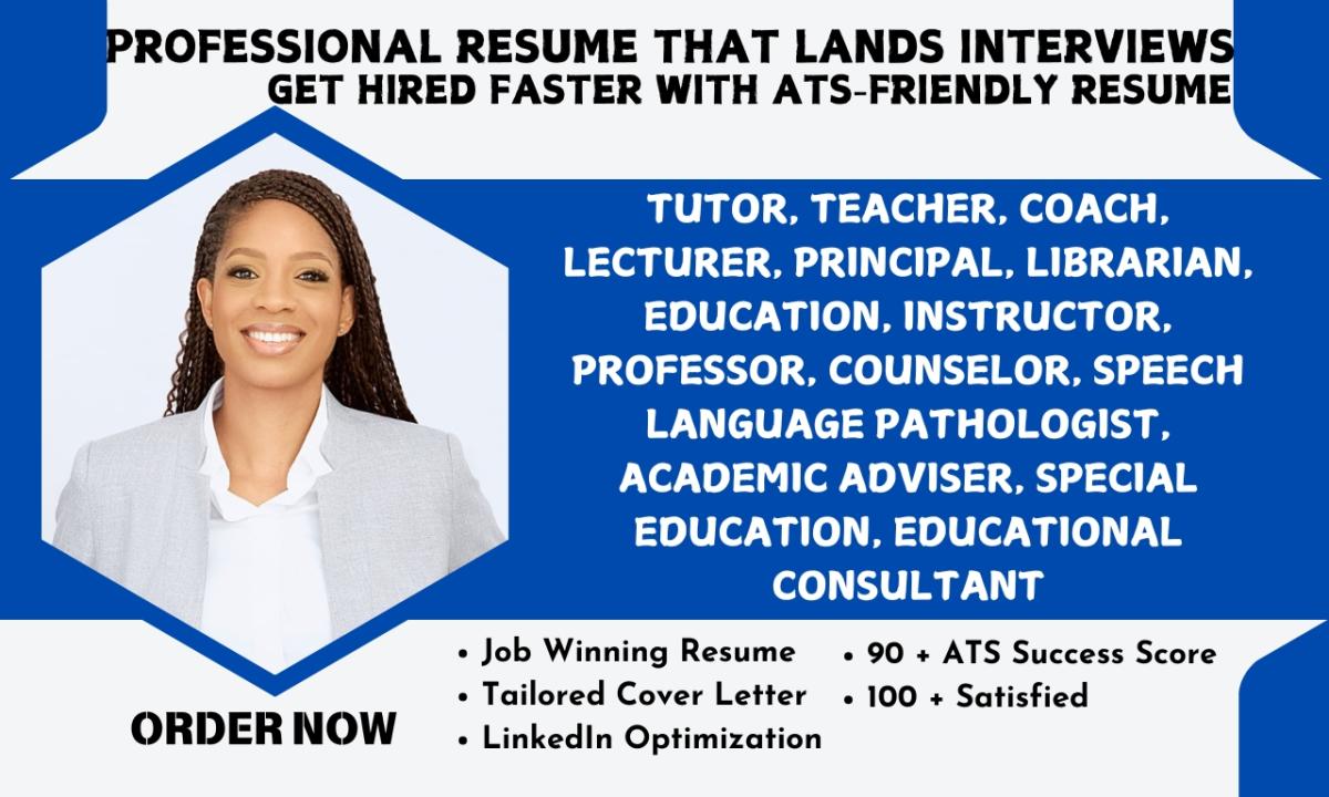 I Will Craft a Professional ATS-Compatible Education Resume for Educators