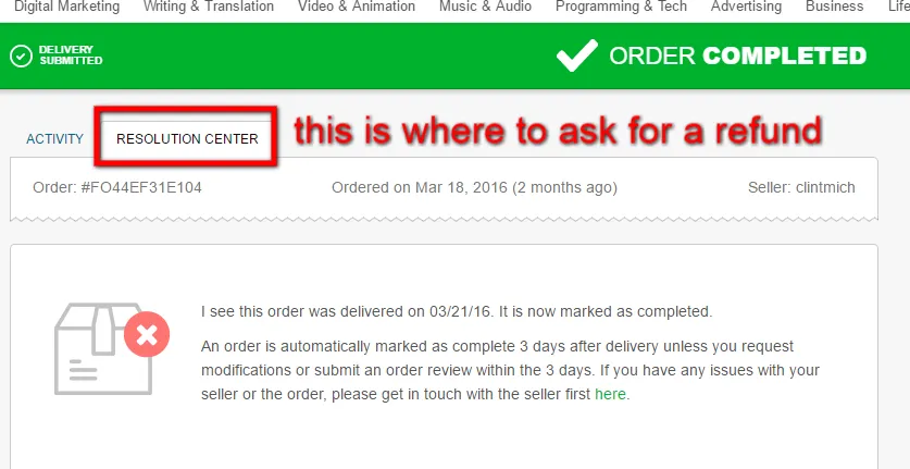 How to Request a Refund on Fiverr