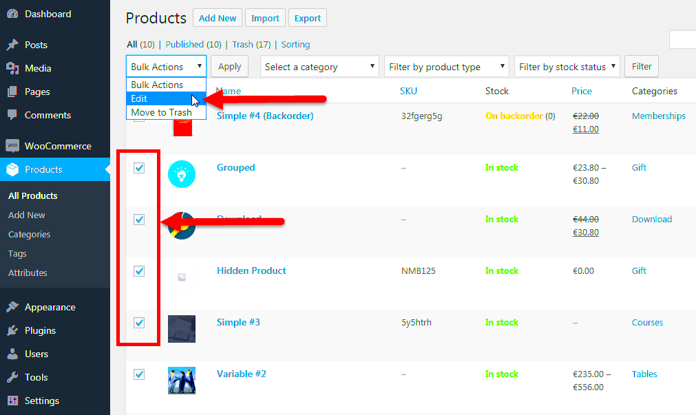 WooCommerce How to Bulk Edit Products