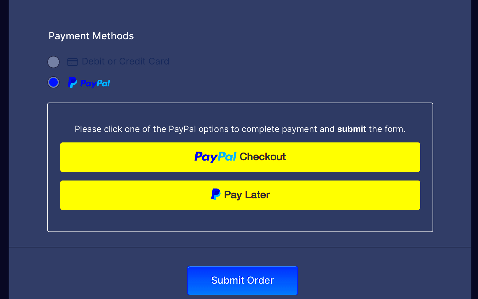 How to remove Pay Later Option In PayPal