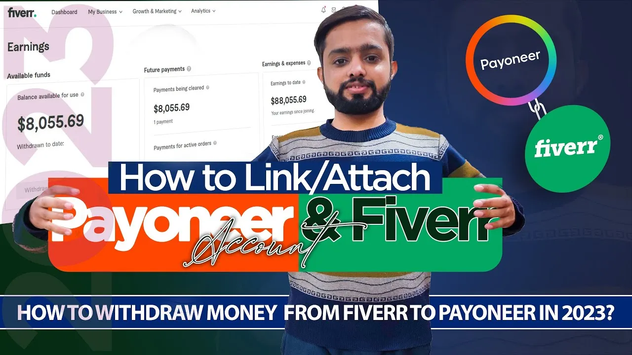 Link or Attach Fiverr to Payoneer Account  Withdraw Money from Fiverr 