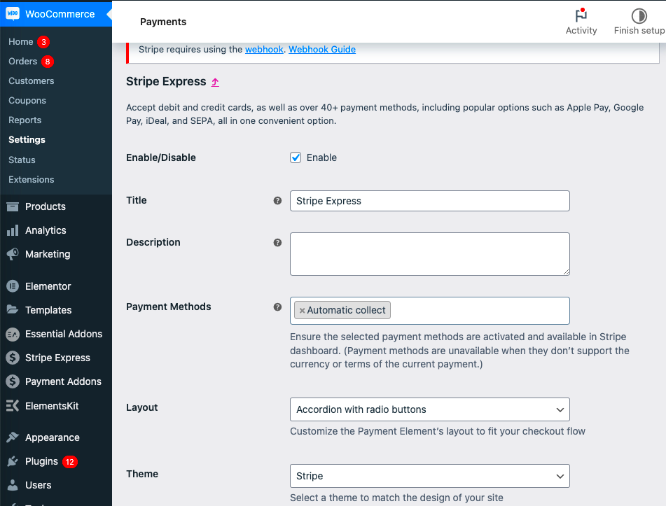 Woocommerce Integration  Stripe Express Basics  Stripe Express Docs