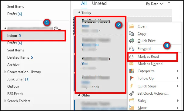 Mark All Messages As Read in Outlook On Every Platform