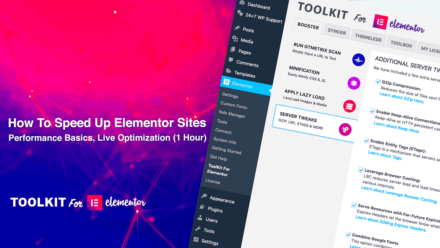 How to Speed Up Elementor Sites 2019  1 Hour Tutorial  ToolKit For 