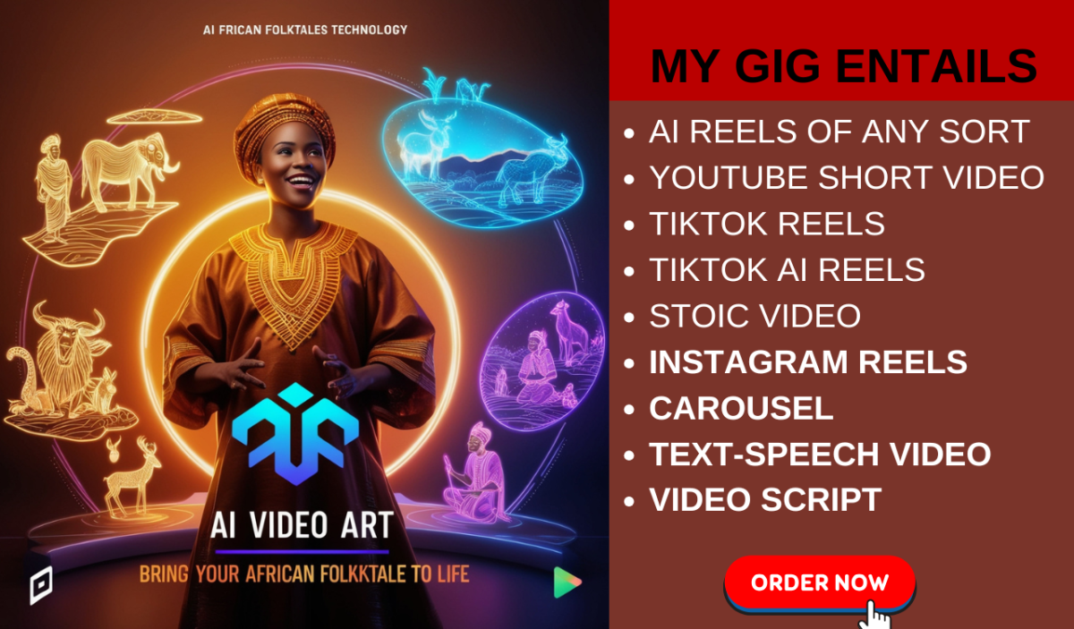 I Will Create AI Video Art and AI Video Stories for African Folktales and Christmas