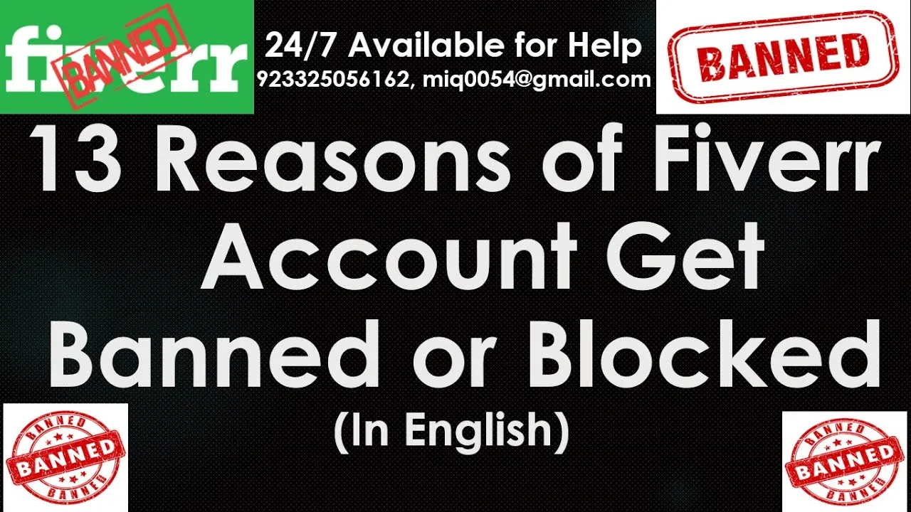 Reason of Fiverr Account Get Banned or Blocked  Fiverr Warning In 