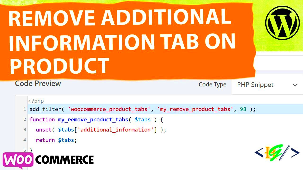 How to Remove Additional Information Tab on WooCommerce Product Page 