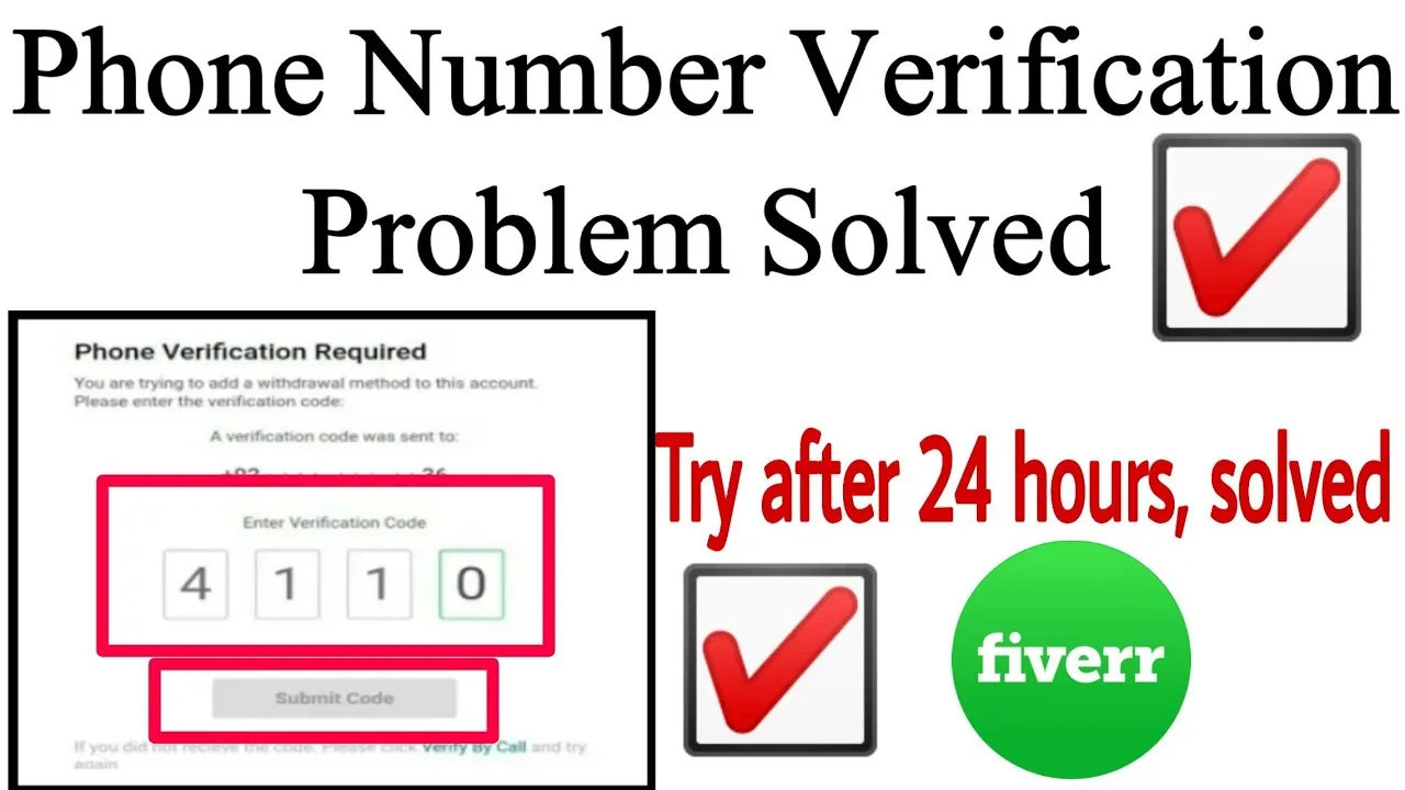 How to fix phone verification problem in fiverr  Fiverr verify phone 