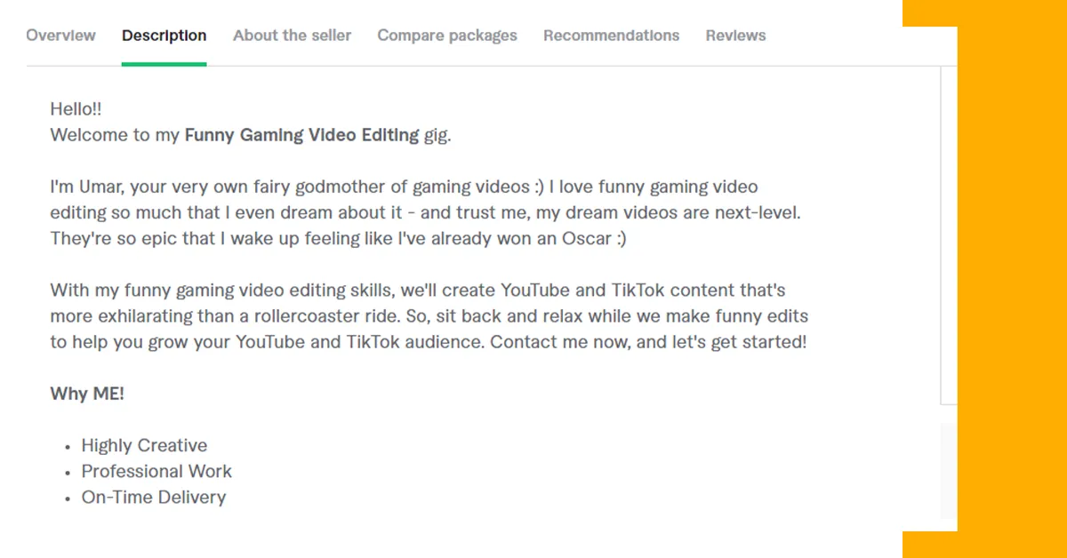 How to Write a Good Fiverr Description