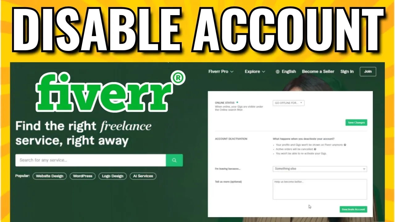 How To Disable Fiverr Account Quick  Easy  YouTube