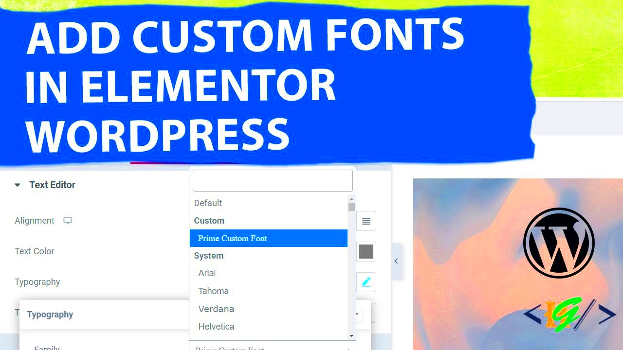 How to Add Custom Fonts in Elementor Free Version in WordPress  YouTube