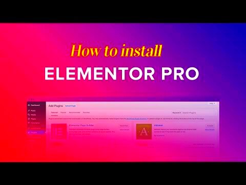 How to Install Elementor Pro  YouTube