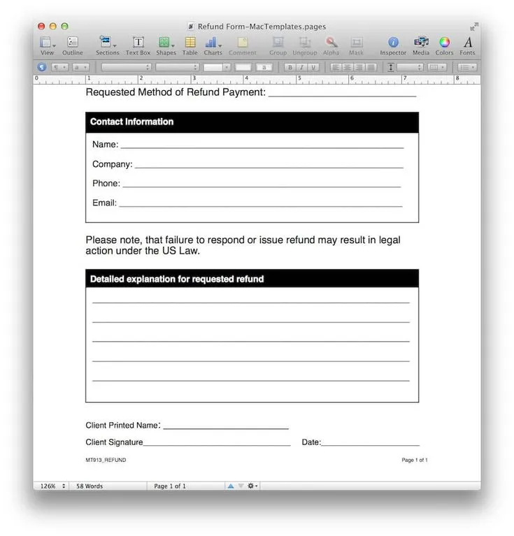 Refund Request Form Template  MacTemplatescom  Templates Refund 