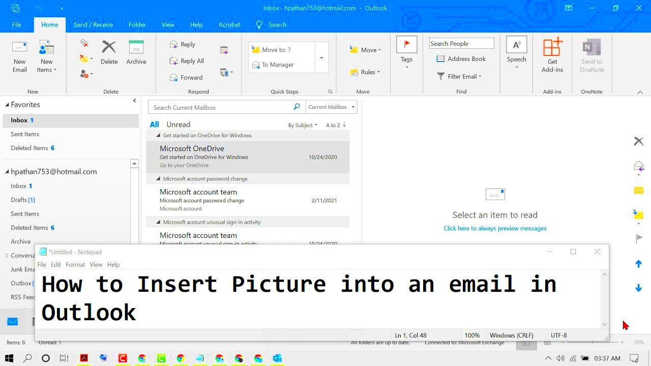 How to Insert Picture into an email in Outlook  YouTube