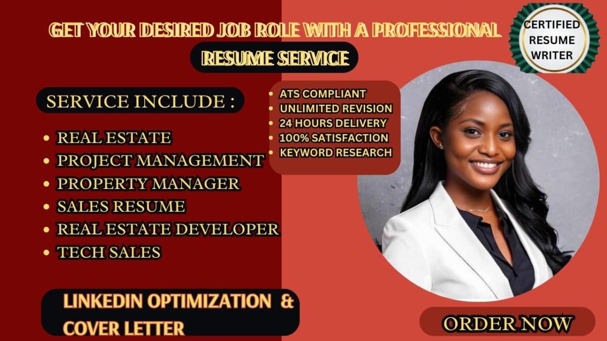 I Will Write a Professional Resume for Real Estate Property Managers and Developers