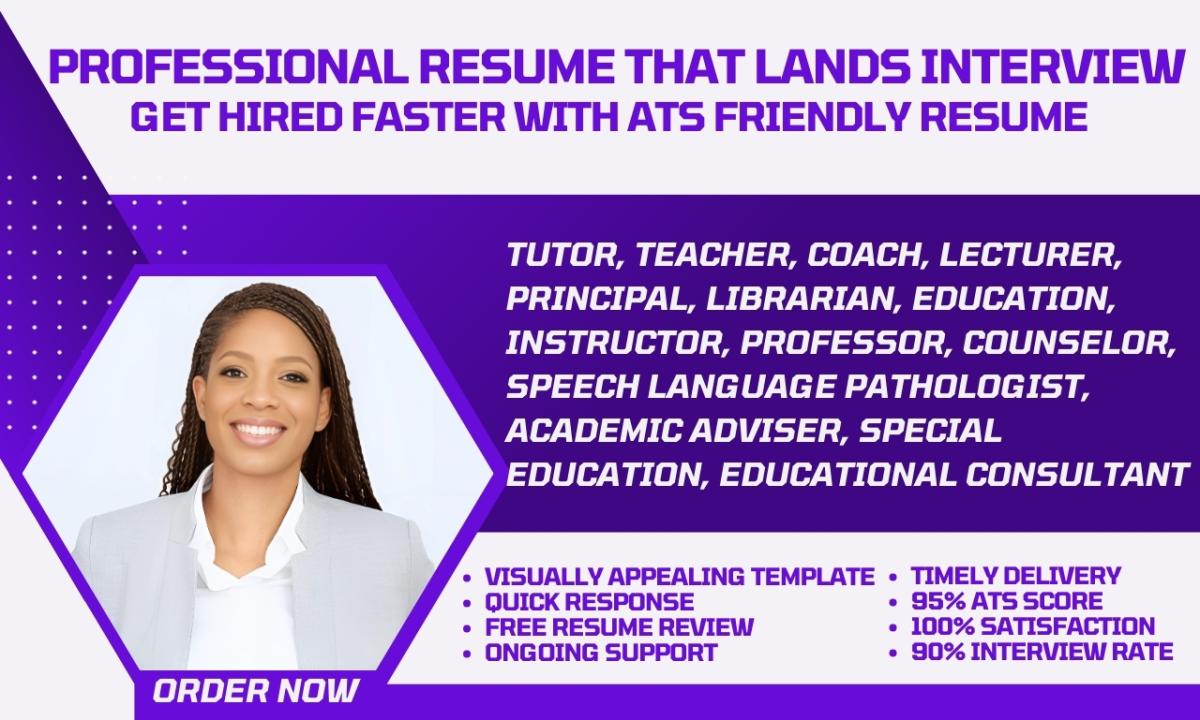 I Will Create a Professional Education ATS Resume for Teachers, Professors, and Lecturers