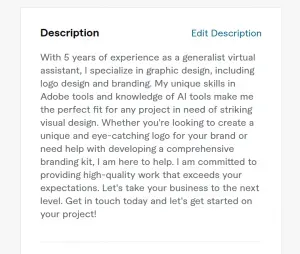 How to Write a Good Description for Your Fiverr Profile