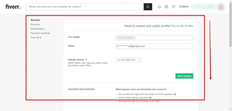Where is the FAO Section on Fiverr?