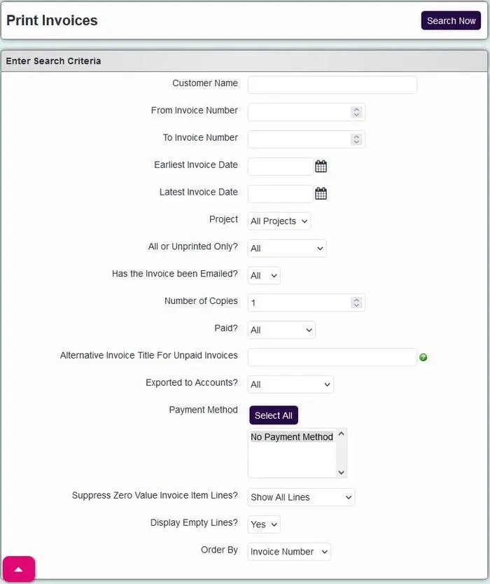 Print Invoices  Charitylog Manual