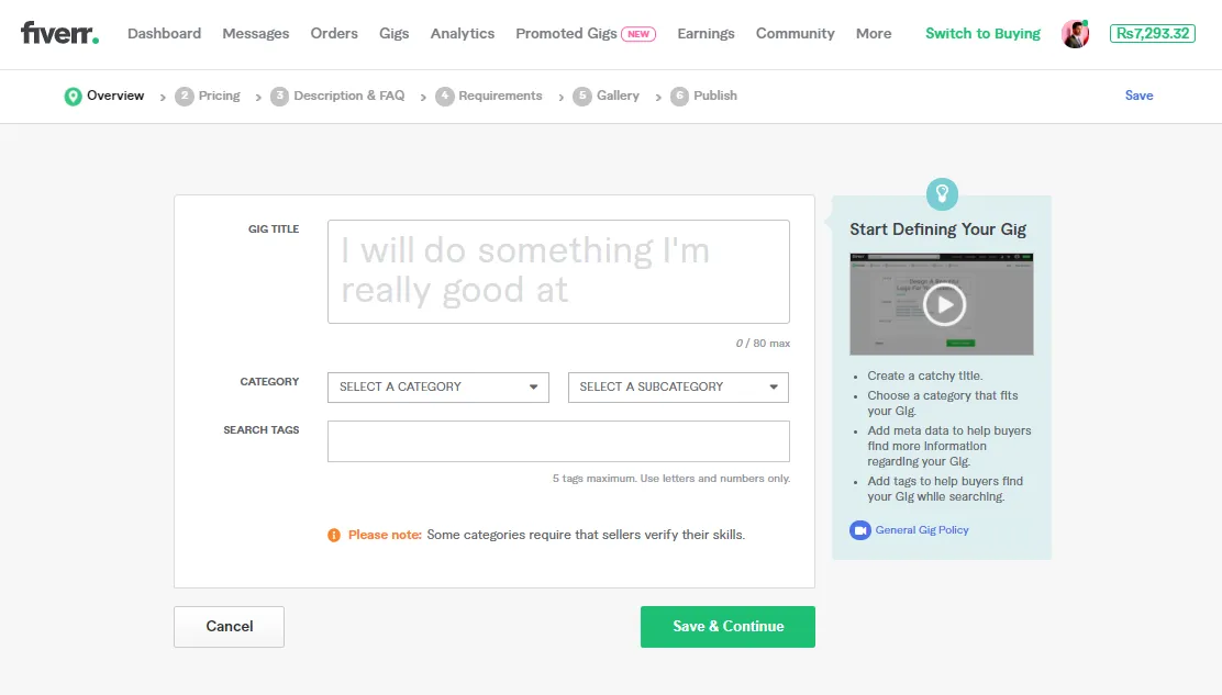 How to Create a Fiverr Gig in Sinhala