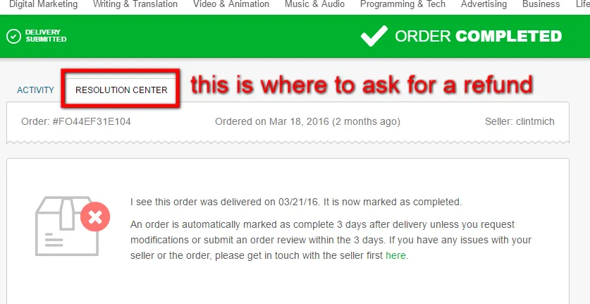 How to Ask for a Refund on Fiverr