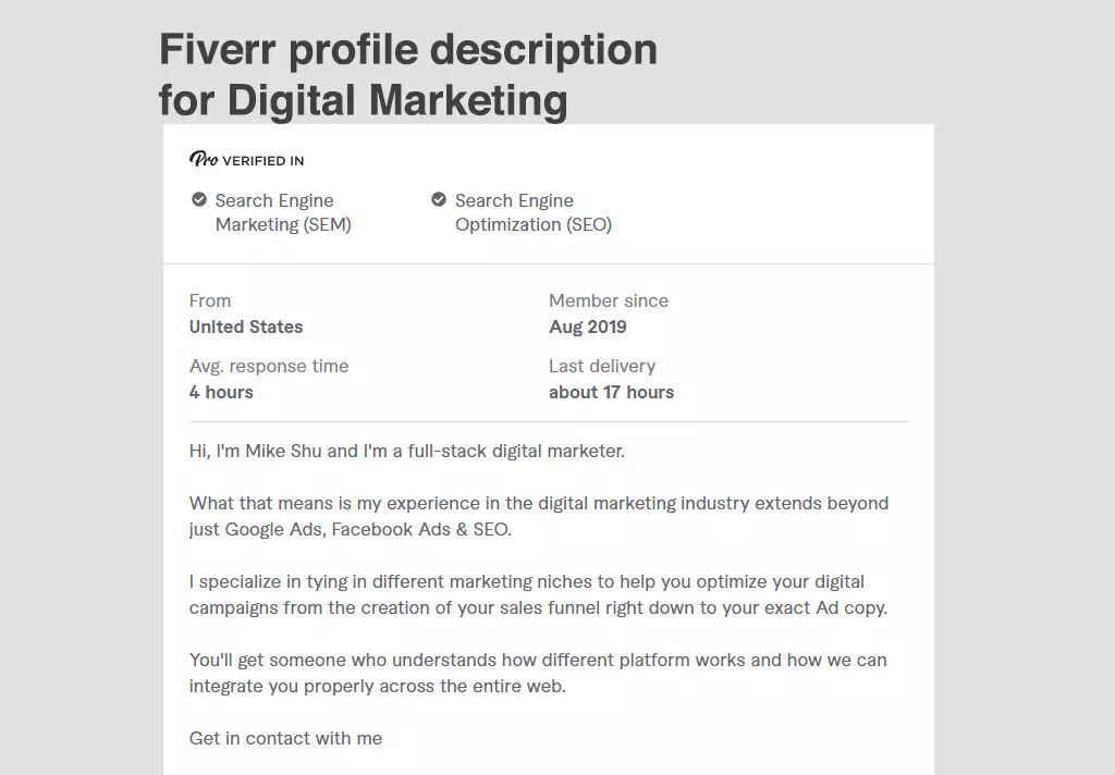 How to Write an Effective Description on Fiverr