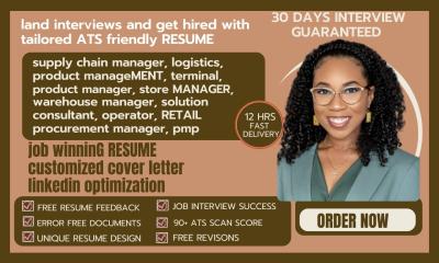 I Will Write Product Manager, Supply Chain Manager, Retail Terminal, Logistics Resume