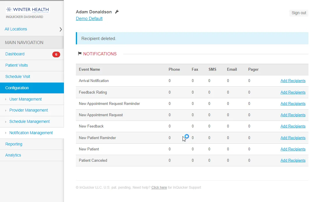 Remove or Delete an Existing Notification  InQuicker Support