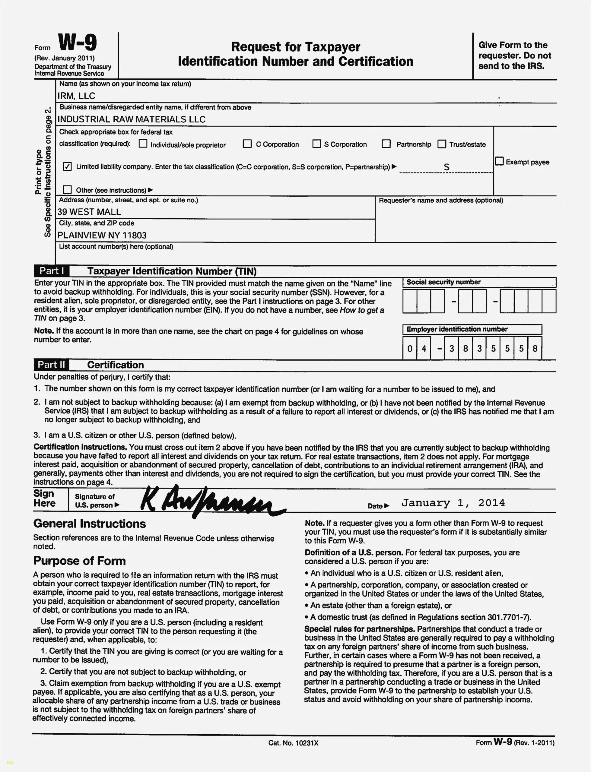 Printable W 9 Form Download  Printable Forms Free Online