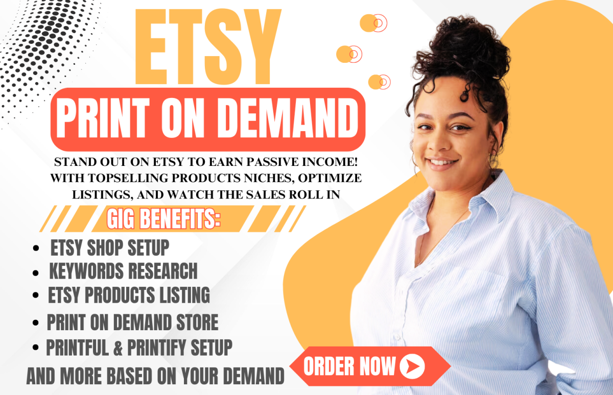 I Will Setup Etsy Print on Demand, Etsy POD, Etsy Product Listings, and Etsy Drop Shipping