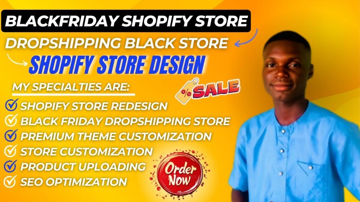 I Will Create a Black Friday Shopify Store Design for Shopify Dropshipping