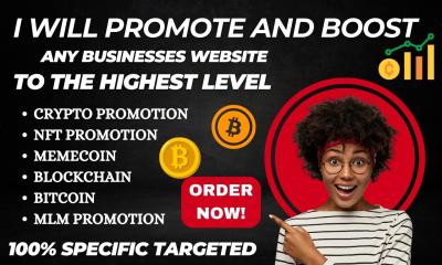 I Will Promote Your Crypto Product Link: NFT, ICO, IPTV, AI App, MLM, Blockchain, and Bitcoin Marketing