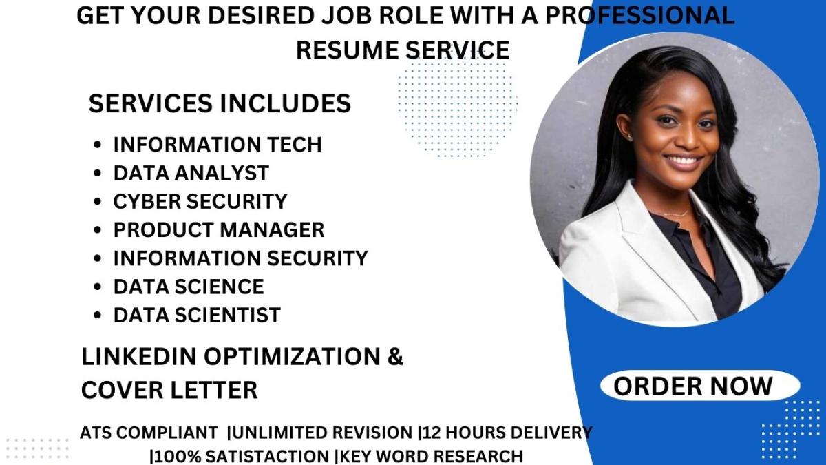 I Will Write Information Tech Data Analysis Product Management Cyber Security Resume