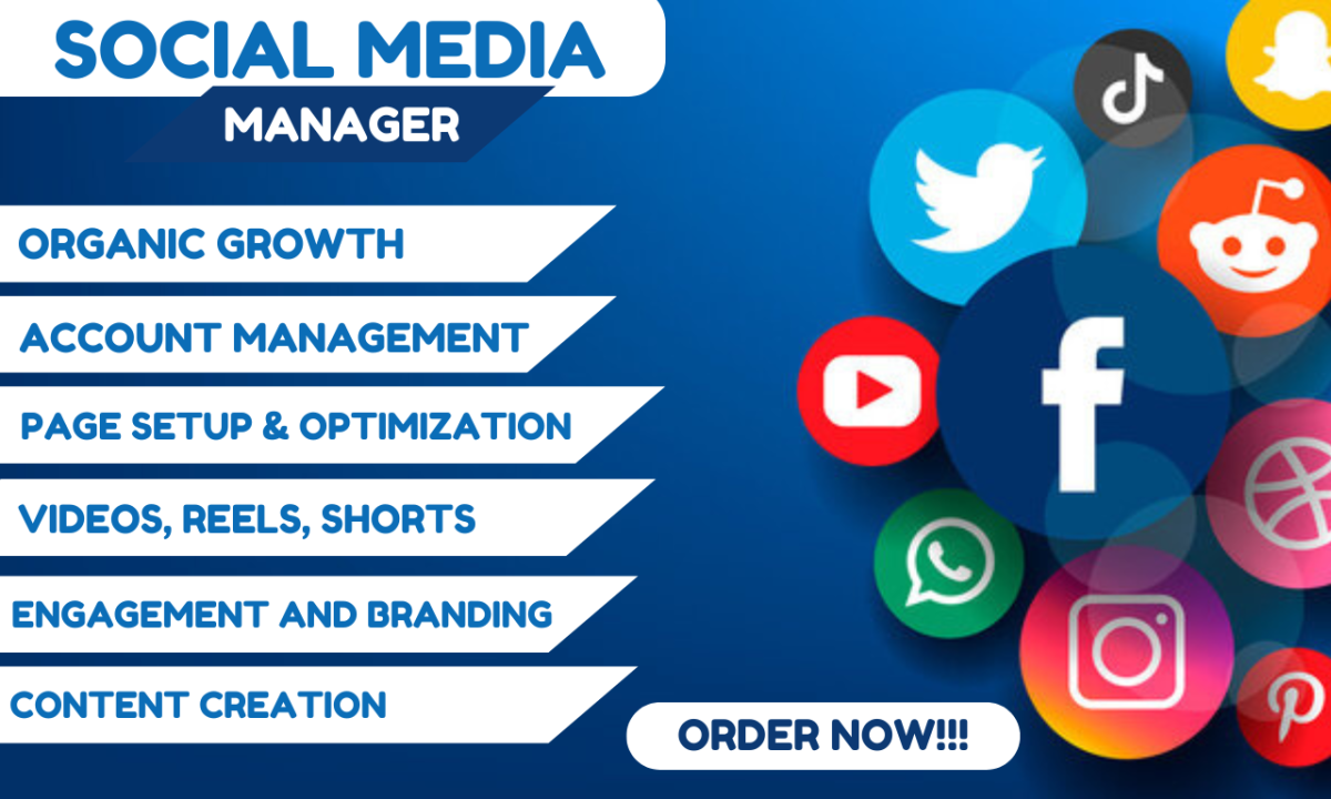 I Will Be Your Expert Social Media Marketing Manager and Social Media Marketer