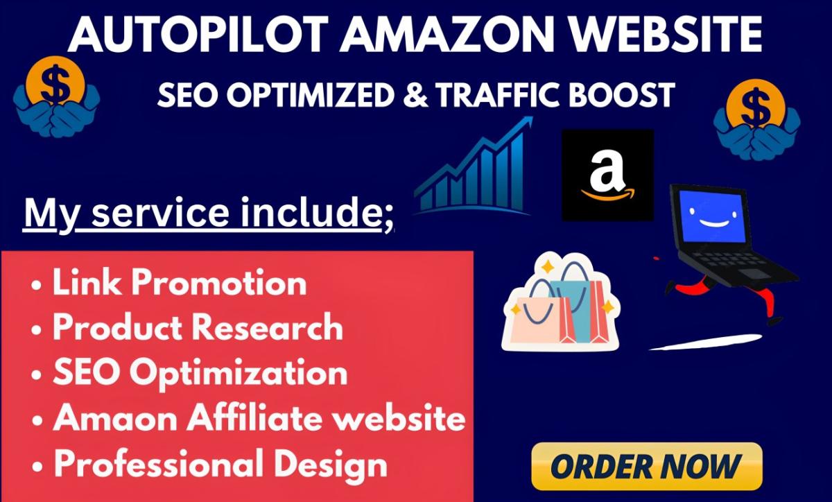 I will create autopilot amazon website link promotion, boost online income sales