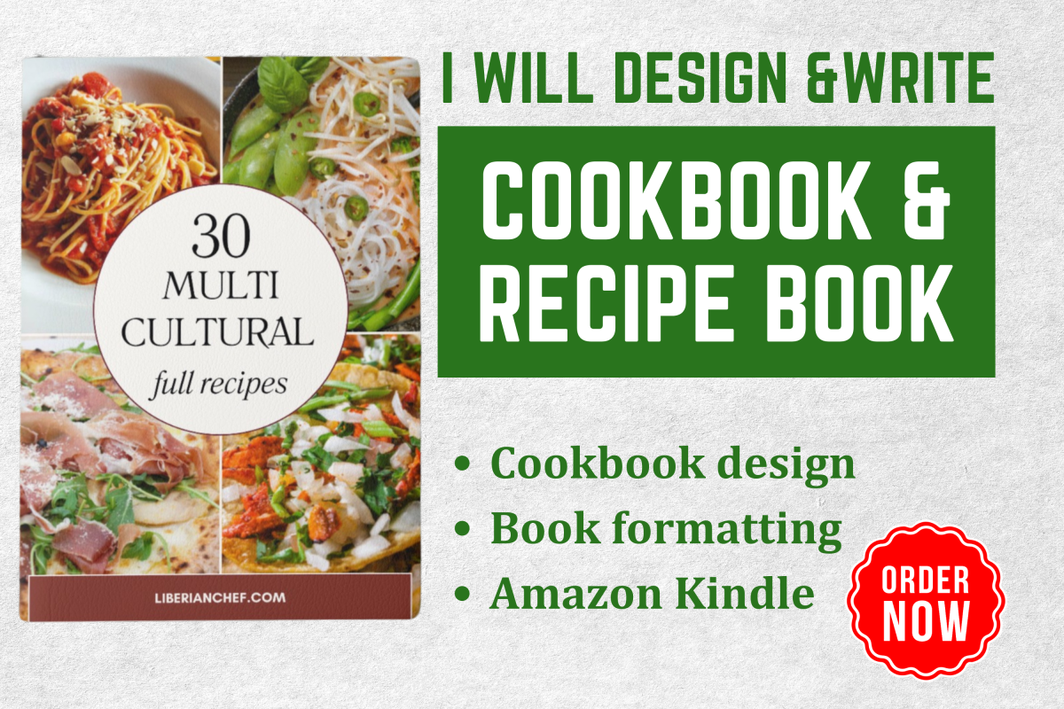 I Will Write a Quality Cookbook Recipe Book, Design, Format, and Create Your eBook