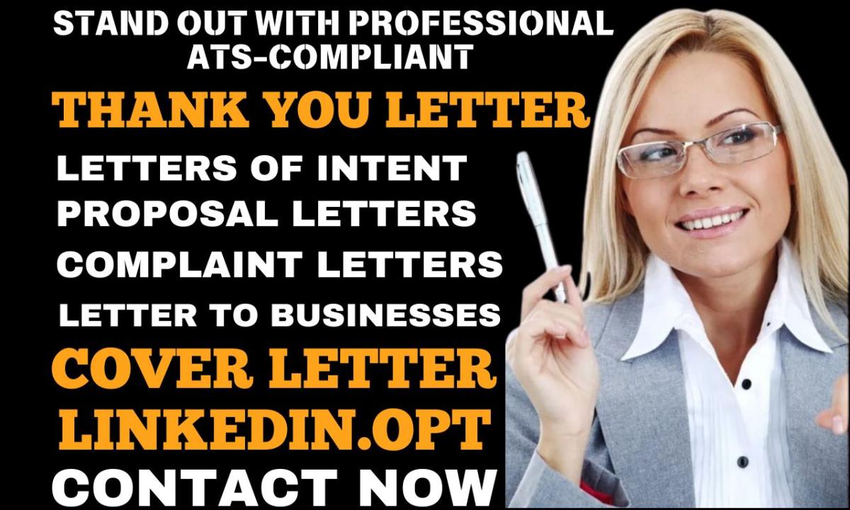 I Will Craft Thank You Letters, Proposal Letters, Business Letters, and CV Writing for You