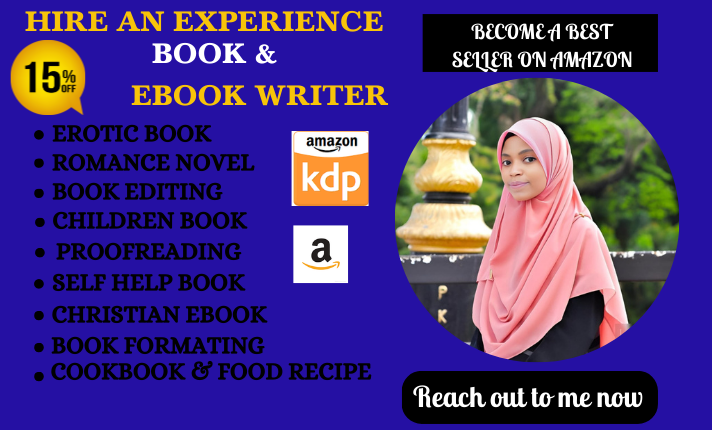 I Will Be Your eBook Writer, Ghostwriter, KDP Book Writer, and Book Editor