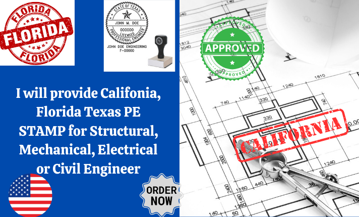 I Will Review and Process California and Florida PE Stamp Architectural Structural City Permits