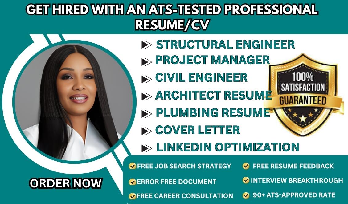 I Will Write Structural Engineer, Project Manager, Civil Engineer, and Architect Resumes