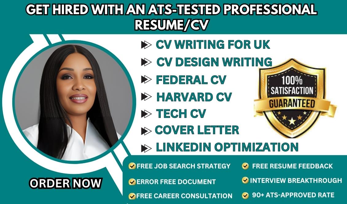 I Will Provide Expert CV Writing, Editing, and Design Services for the UK and Harvard Standards