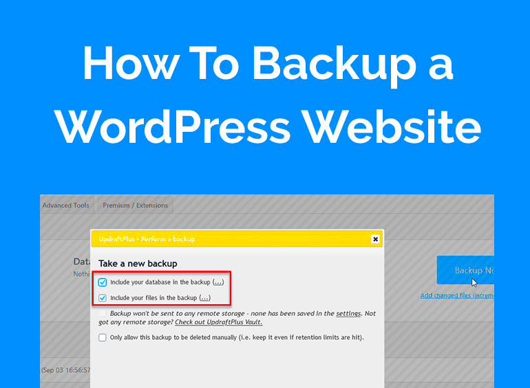 How to backup a WordPress Website  All Backup Methods