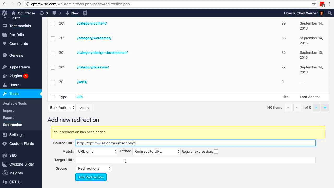 How to Create Redirects with Redirection WordPress Plugin  YouTube