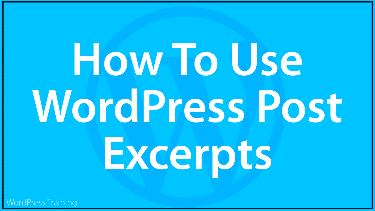 How To Use WordPress Post Excerpts  WPTrainingManualcom