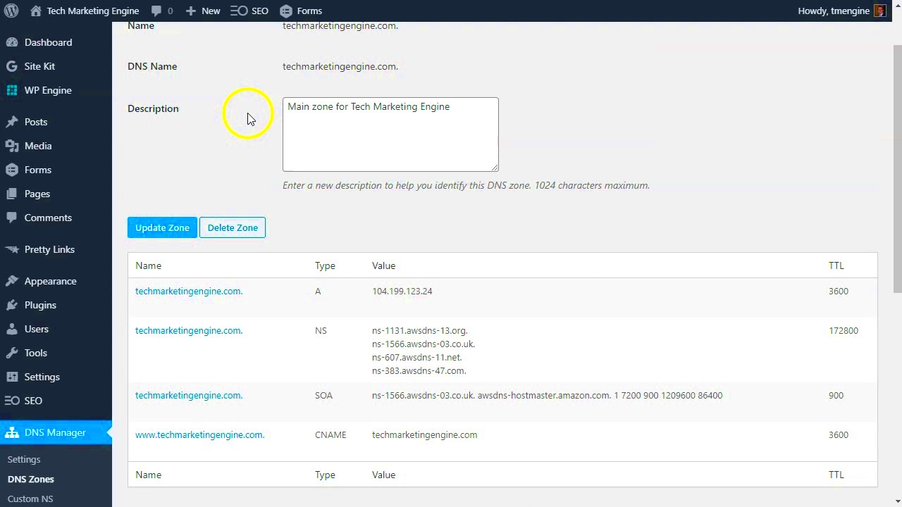 How to edit DNS settings inside your WordPress site with the DNS 