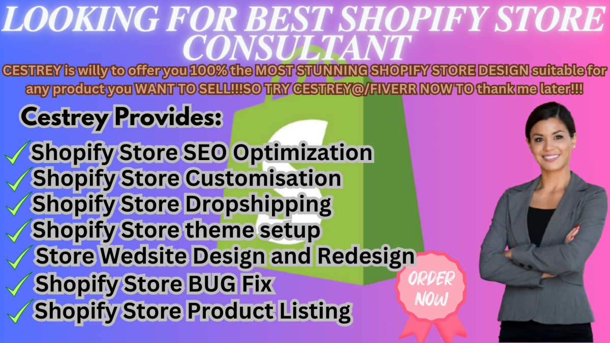 I Will Craft Eye-Catching Shopify Website Designs, Redesigns, Dropshipping Stores, and Bug Fixes