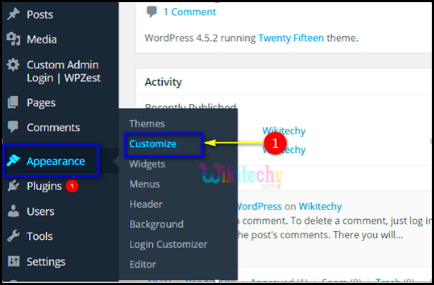 Wordpress Customize  WordPress tutorial  wikitechy