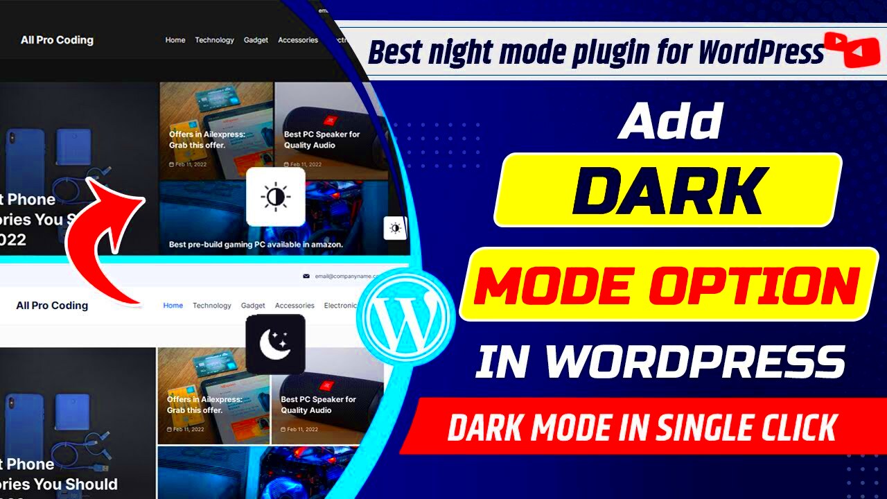 How to add dark mode option in WordPress website  Best dark mode 